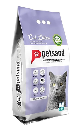 PETSAND 5 LT KEDİ KUMU LAVANTA KOKULU*1