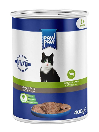 PAW PAW 400 GR KEDİ KONS.KUZU ETLİ*24