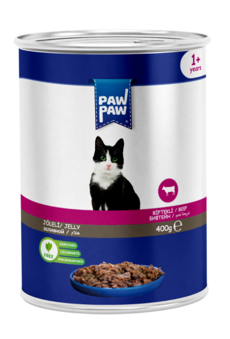 PAW PAW 400 GR KEDİ KONS.SIĞIR ETLİ*24
