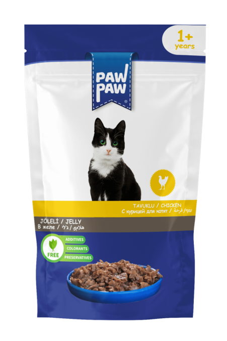 PAW PAW 85 GR YETİŞKİN KEDİ TAVUKLU POUCH*24