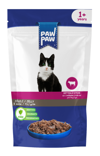 PAW PAW 85 GR YETİŞKİN KEDİ BİFTEKLİ POUCH*24
