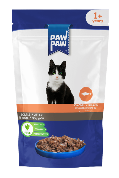 PAW PAW 85 GR YETİŞKİN KEDİ SOMON BALIKLI POUCH*24