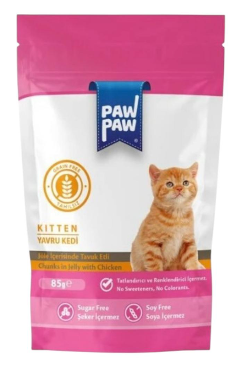 PAW PAW 85 GR YAVRU KEDİ TAVUKLU POUCH*24