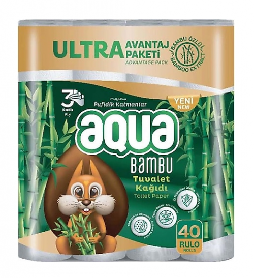 AQUA BAMBU 40'LI TUVALET KAĞIDI*3