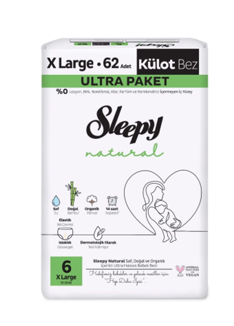 SLEEPY NATURAL ULTRA PANTY XL (NO:6) 62 PCS *2