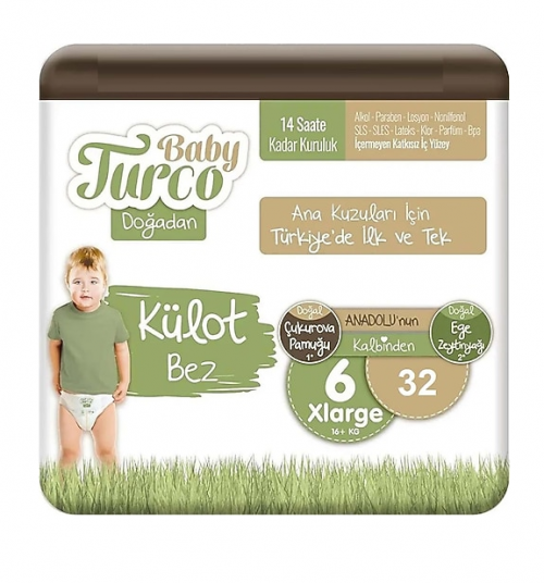 BABY TURCO DOĞADAN ECO PANTIES XLARGE (NO: 6) 32 PIECES * 4