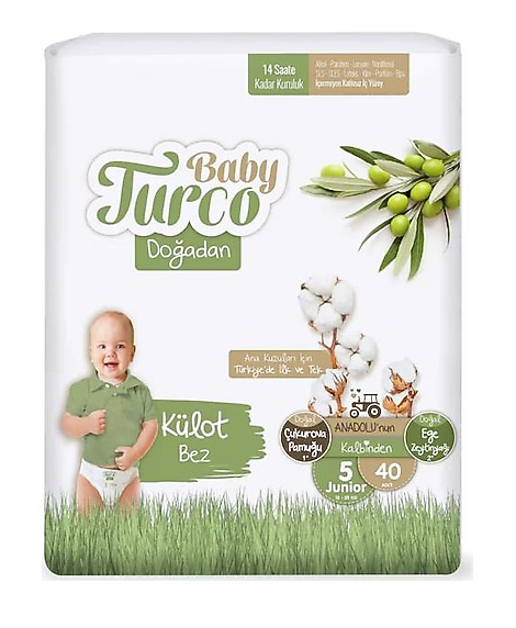 BABY TURCO DOĞADAN ECO PANTIES JUNIOR (NO: 5) 40 PCS * 4