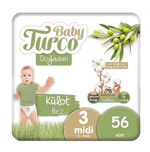 BABY TURCO DOĞADAN ECO MIDI PANTIES (NO: 3) 56 PIECES * 4