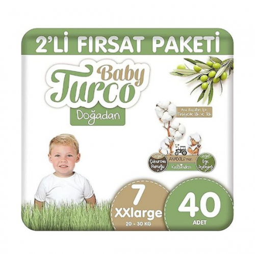 BABY TURCO DOĞADAN 2 PACKAGE OPPORTUNITY XXL 40 PCS*3