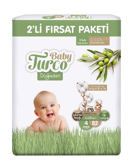 BABY TURCO DOĞADAN 2 PACKAGE MAXI 82 PCS*3