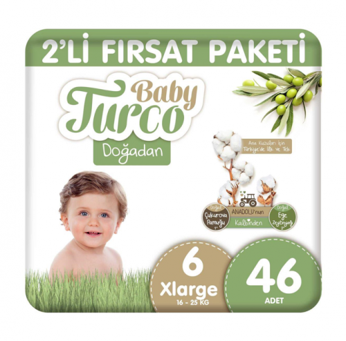 BABY TURCO DOĞADAN 2 PACKAGE OPPORTUNITY XLARGE 46 PCS*3