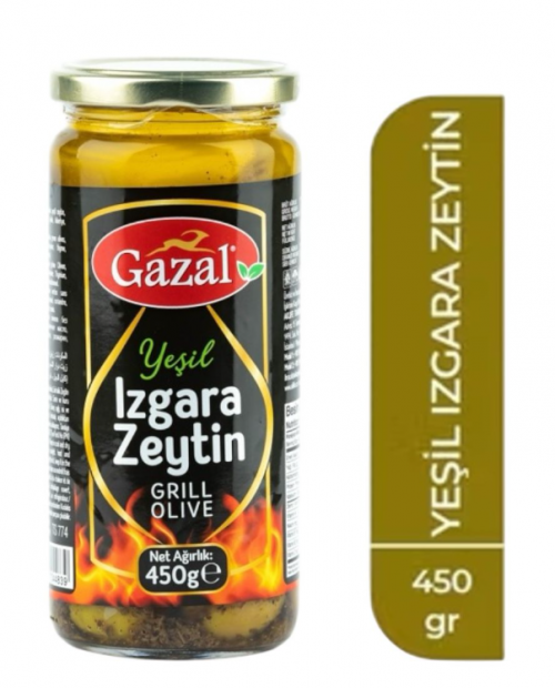 GAZAL 450 GR GRILLED GREEN OLIVES (181-200)*8
