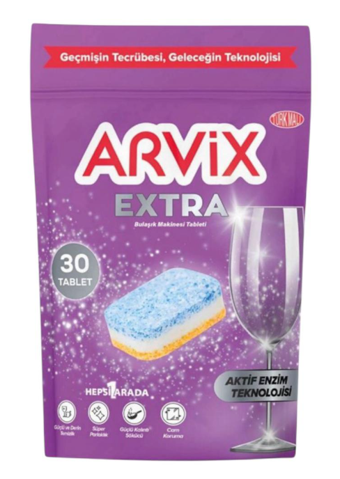 ARVIX ALL IN 1 DISHWASHER TABLETS EXTRA 30 PIECES *6