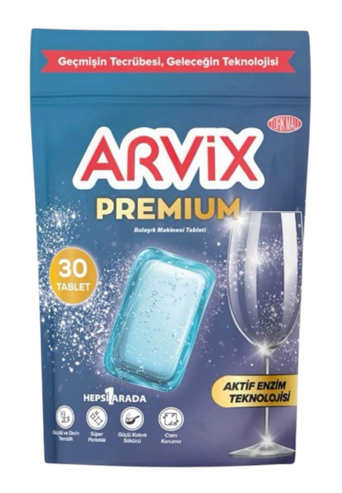 ARVIX ALL IN 1 DISHWASHER TABLETS PREMIUM 30 PCS * 6