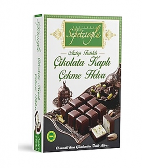 SEPETÇİOĞLU CHOCOLATE COATED ANTI-CHICKEN PULL HALVA 160 GR * 20