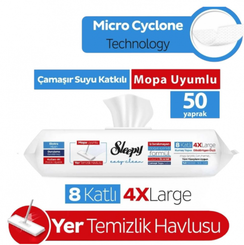 SLEEPY 50-PIECE FLOOR CLEANING TOWEL MOP BLUE * 6