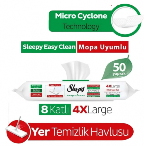 SLEEPY 50-PIECE FLOOR CLEANING TOWEL MOP GREEN*6