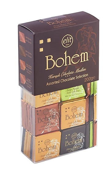 ELITE 175 GR BOHEM LID ACETATE CHOCOLATE*12