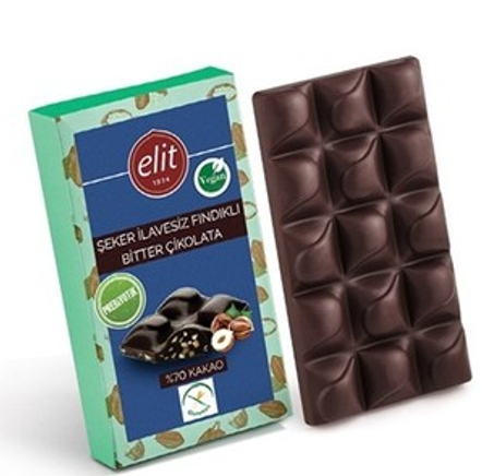 ELITE 60 GR SUGAR-FREE PREBI. HAZELNUT DARK CHOCOLATE.*10