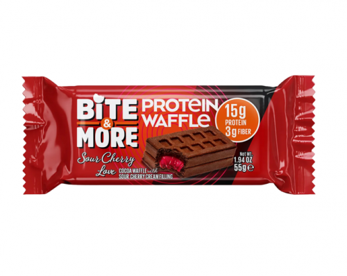 BITE & MORE 55 GR PROTEIN. CHERRY WAFFLE*12
