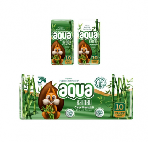 AQUA BAMBU CEP MENDİL*10