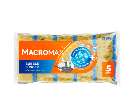 MACROMAX BUBBLE 5'Lİ BULAŞIK SÜNGERİ*12
