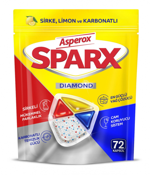 ASPEROX SPARX DİAMOND BULAŞIK TABLETİ 72'Lİ*4