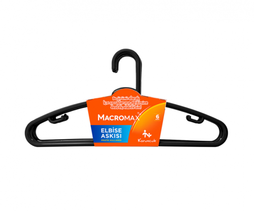 MACROMAX ELBİSE ASKISI 6'LI*24