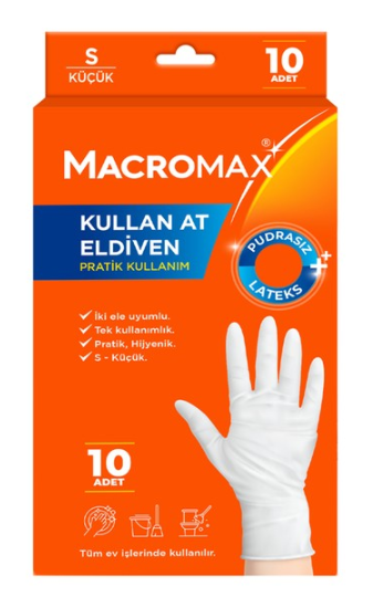 MACROMAX KULLAN AT LATEKS ELDİVEN 10'LU (S)*12