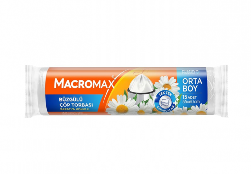 MACROMAX BÜZGÜLÜ ÇÖP TORB.ORTA 15'Lİ PAPATYA*25