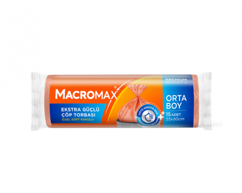 MACROMAX EKS.GÜÇLÜ ÇÖP TORBASI ORTA 15'Lİ*25