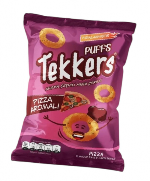 TEKKERS PUFFS PIZZA FLAVORED CHIPS 25 GR*60