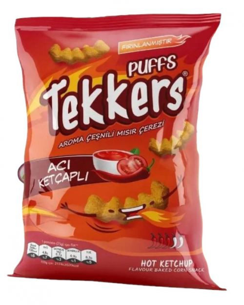 TEKKERS PUFFS SPICY KETCHUP CHIPS 22 GR*60