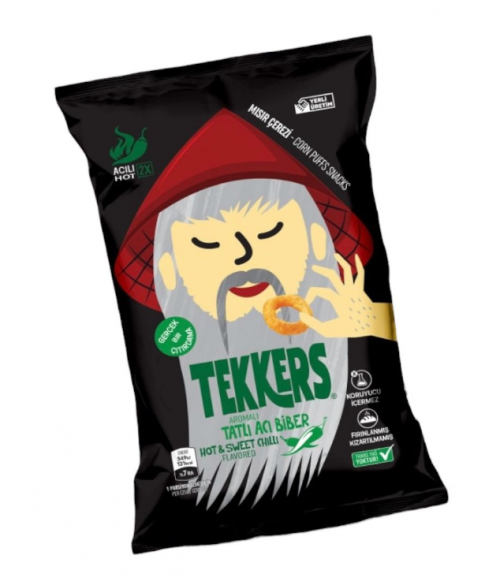 TEKKERS 35 GR SWEET AND HOT PEPPER CHIPS*48