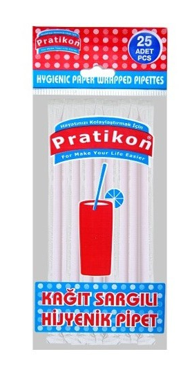 ماصات صحية مغلفة بورق براتيكون، 25 عبوة × 50