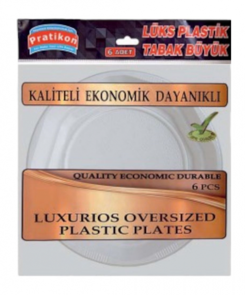 أطباق براتيكون البلاستيكية الفاخرة المستديرة، كبيرة وملونة، طقم من 6 قطع × 50