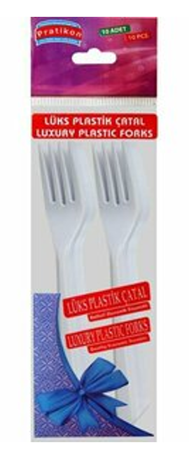 PRATİKON LÜKS PLASTİK ÇATAL 10'LU*50