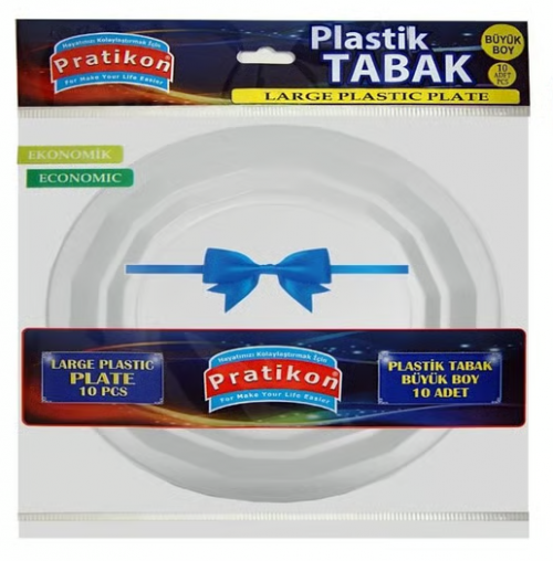 براتيكون أطباق بلاستيكية دائرية كبيرة 10 قطع *50