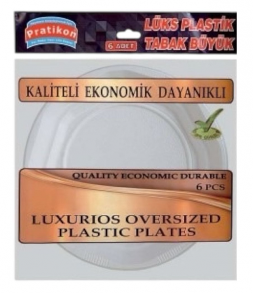 PRATİKON LÜKS PLAS.TABAK YUV.BÜYÜK BEYAZ 6'LI*50