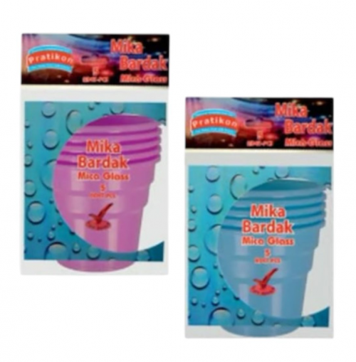 PRATİKON LÜKS PLASTİK BARDAK RENKLİ 5'Lİ*50