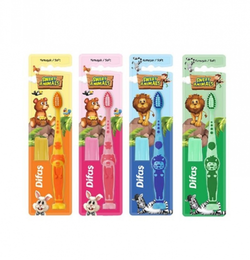 DİFAŞ BRUSH JUNIOR SWEET ANIMALS (SOFT)*12