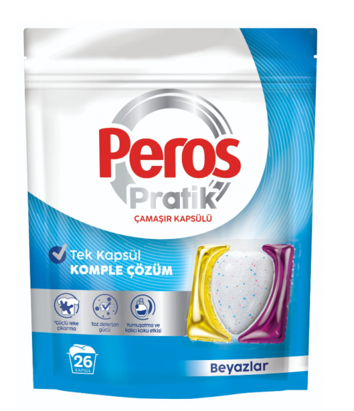 PEROS LAUNDRY DETERGENT 26 PCS WHITES CAPSULES*6
