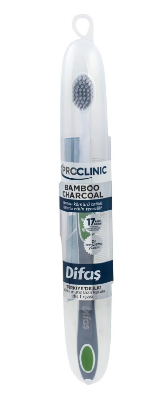 DİFAŞ PRO-CLINIC TOOTHBRUSH CHARCOAL BAMBOO BOXED*12