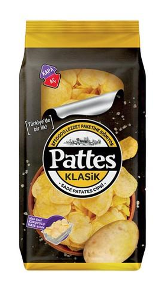 PATTES CHIPS IN OPEN-CLOSE BOWLS, PLAIN, 100 GR*12