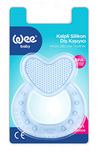 WEE BABY (912) HEART-SHAPED SILICONE TEETHER*6