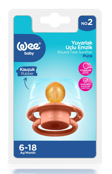 WEE BABY (699) PURE ROUND-TIPPED RUBBER PACIFIER NO:2*6