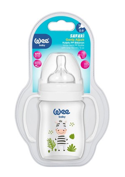 WEE BABY (483) SAFARI HANDLE PP BABY BOTTLE 150 ML*6