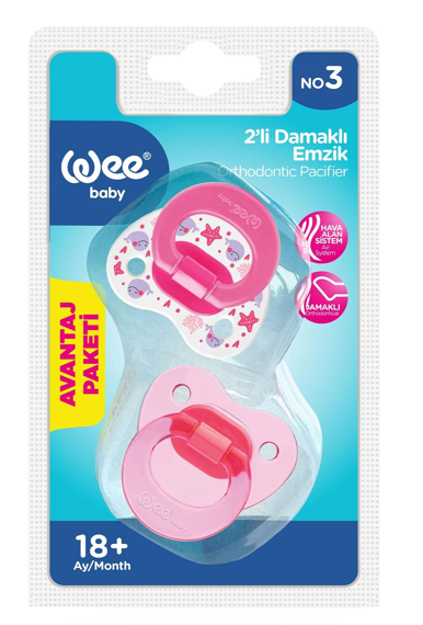 WEE BABY (439) 2-PACK PACIFIER WITH PALATE NO:3*6