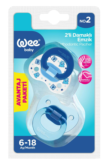 WEE BABY (438) 2-PACK PACIFIER WITH PALATE NO:2*6