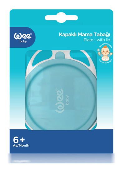 WEE BABY (314) FEEDING PLATE WITH LID*6